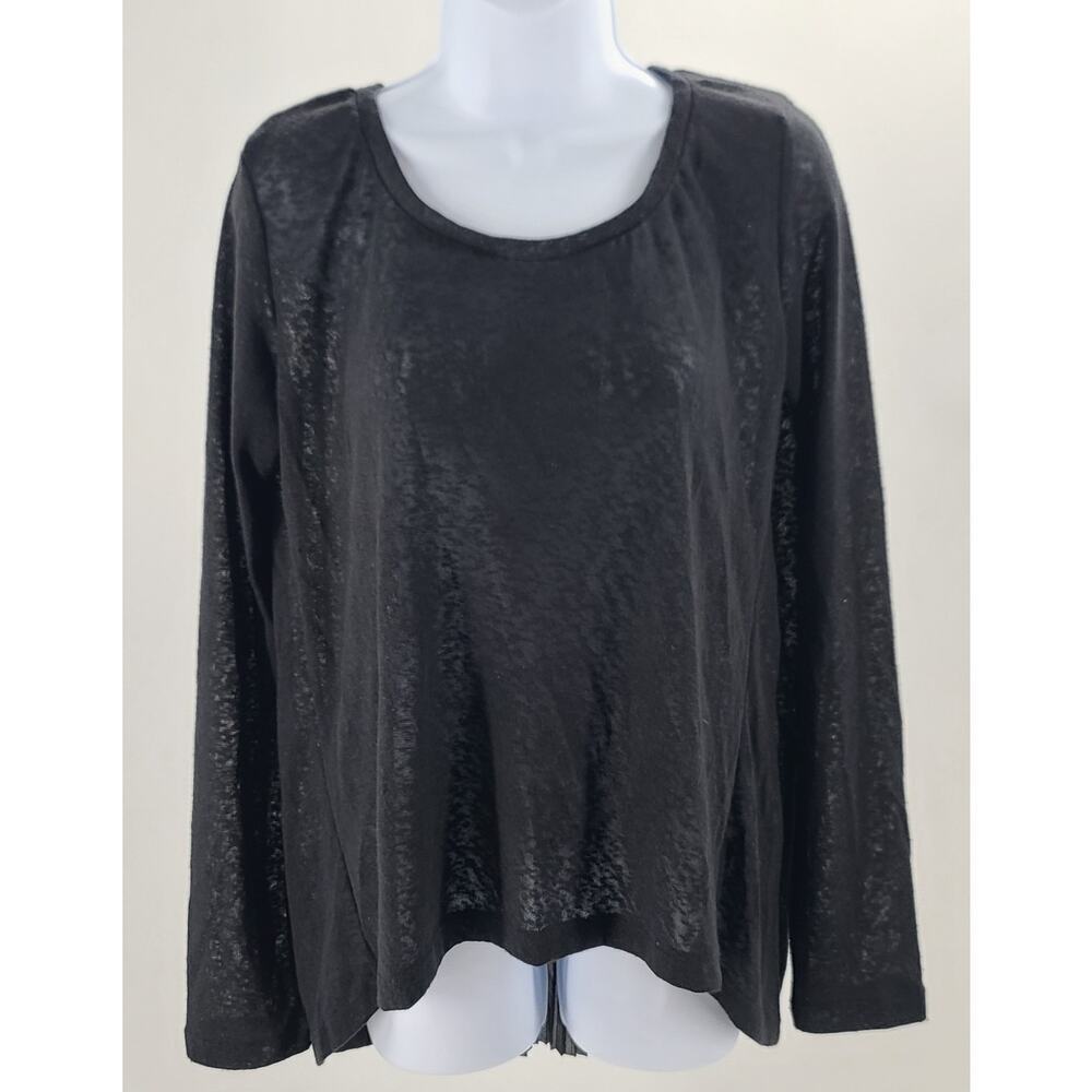 JW women's blouse black Size Large Burnout pleated back detail Whimsigoth Emo